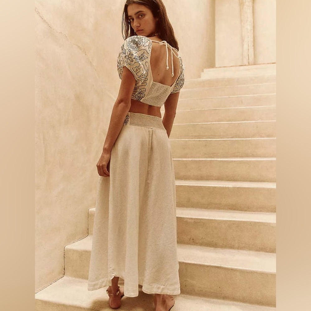 FREE PEOPLE LOTUS 2 PEICE SET - WHITE/BLACK COMBO SIZE SMALL - Picture 2 of 13